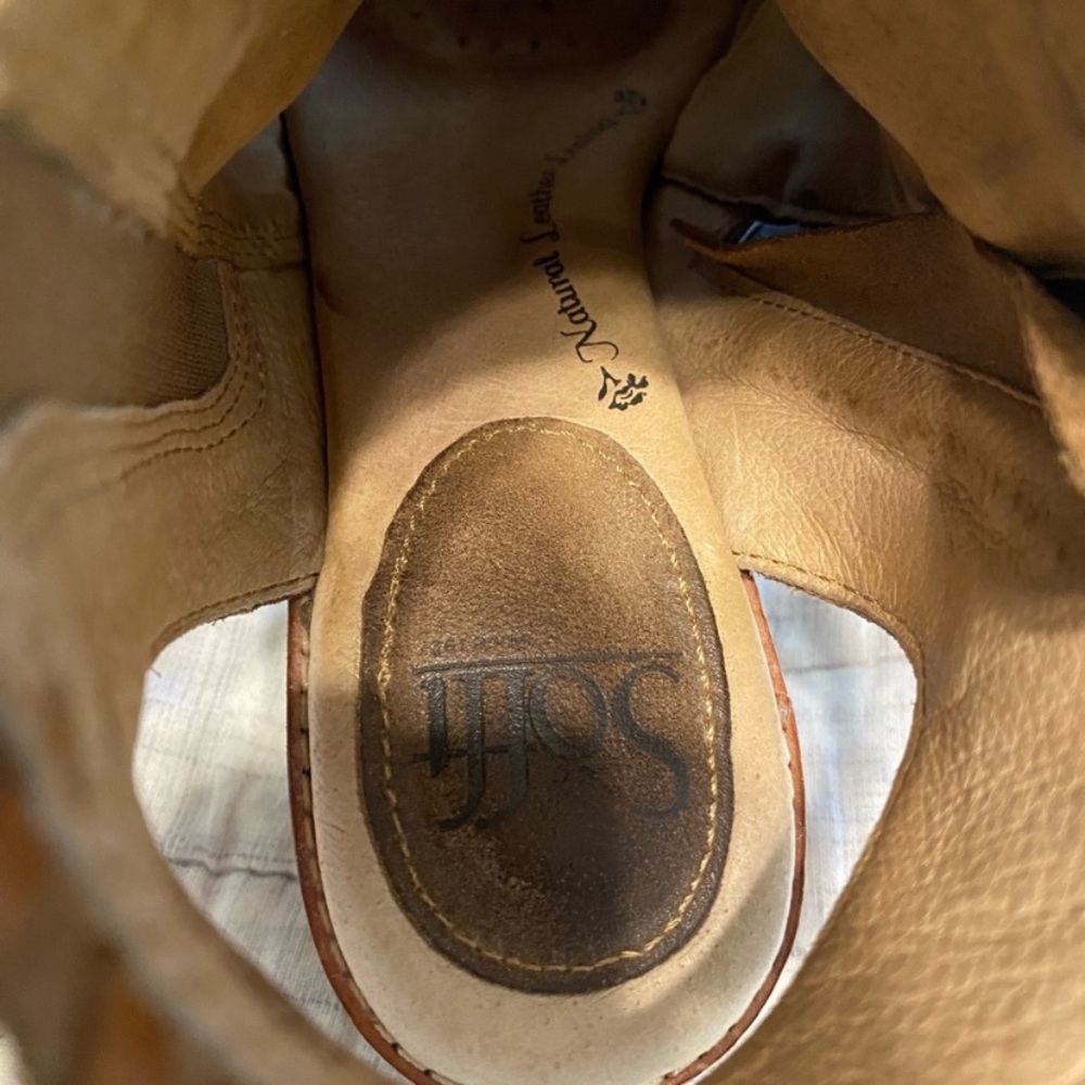 Sofft Brown‎ Festival Suede Peep-Toe Heeled Boots - Picture 7 of 10